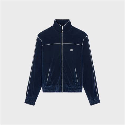 Men's Triomphe tracksuit jacket in velvet jersey .